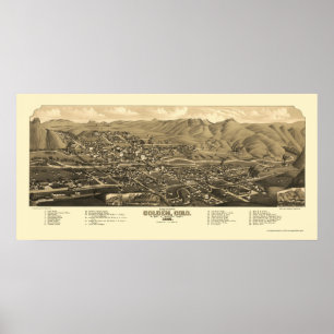 Affiche Golden, CO Carte panoramique - 1882