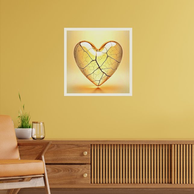 Affiche Golden Cracked Heart Art (Salon 2)