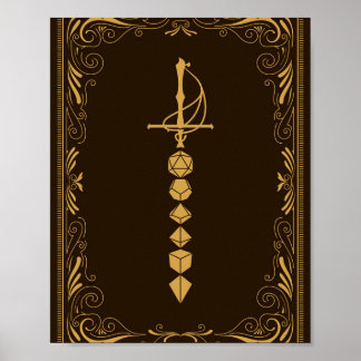 Affiche Golden Dice Sword Tablett RPG