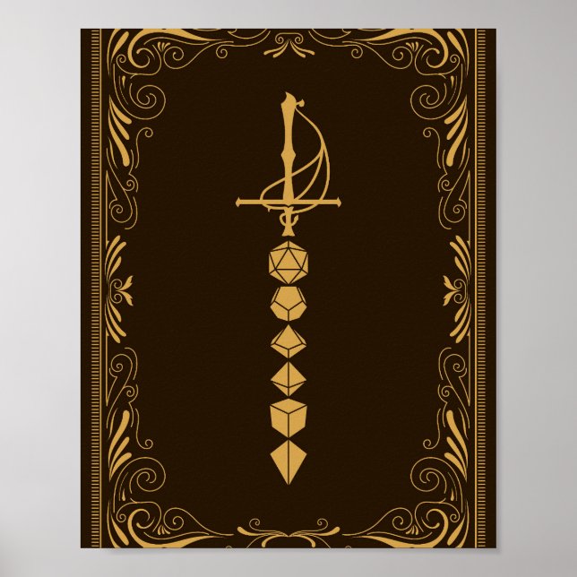 Affiche Golden Dice Sword Tablett RPG (Devant)