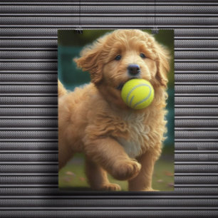 Affiche Golden Doodle Chiot Joue Ball