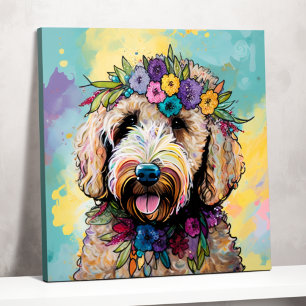 Affiche Golden Doodle Dreams : Florals et amusants