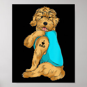 Affiche Golden Doodle I Love Dad Tattoo Apparel, Dog Dad G