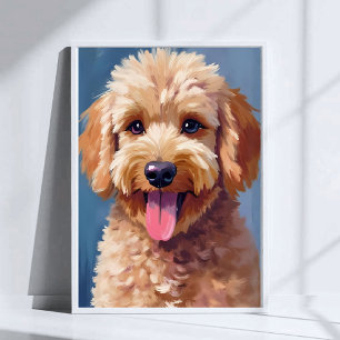 Affiche Golden Doodle Peinture aquarelle d'animal de com