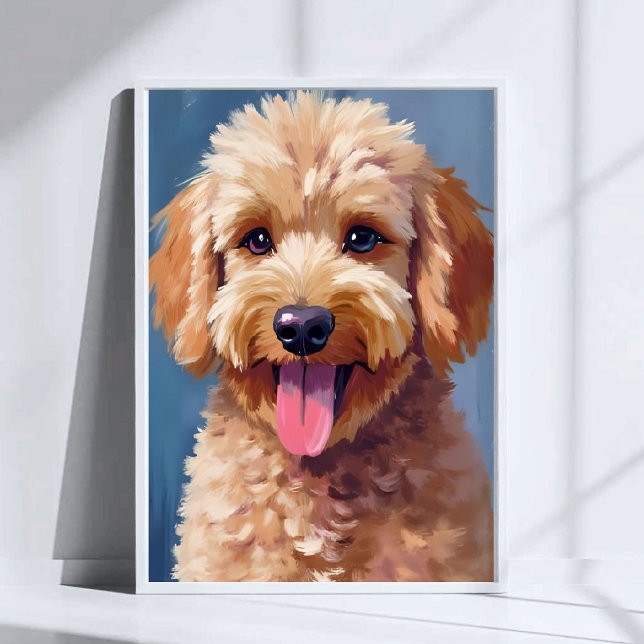 Affiche Golden Doodle | Peinture aquarelle d'animal de com (Créateur téléchargé)