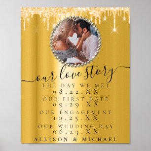 Affiche Golden Drives Photo Our Love Story Mariage Sign