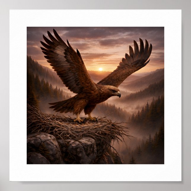 Affiche Golden Eagle (Aquila chrysaetos) – Birds of Prey  (Devant)