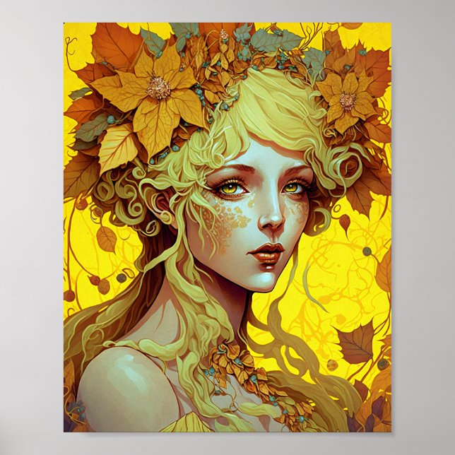 Affiche Golden Elf Fairy Fae Imaginaire Art (Devant)