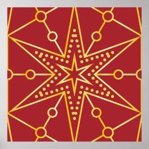 Affiche Golden Festive Starry