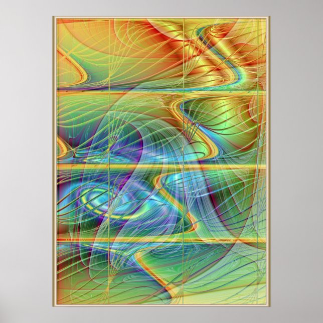 Affiche Golden Fractal Wave (Devant)