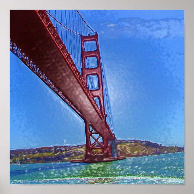 Affiche Golden Gate Bridge 3D (Devant)