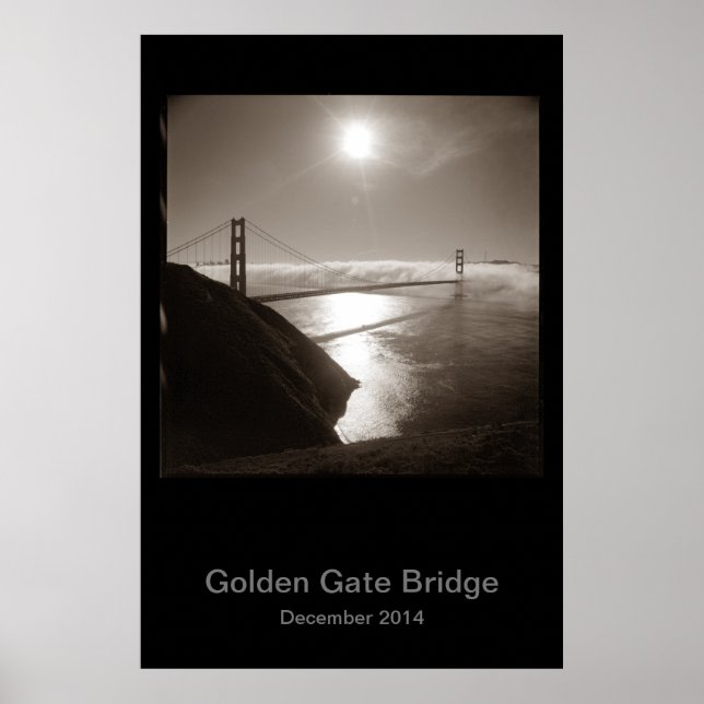 Affiche Golden Gate Bridge dans le brouillard #3 (Devant)