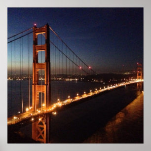Affiche Golden gate bridge des promontoires de Marin