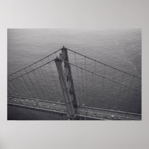 Affiche Golden Gate Bridge en noir et blanc