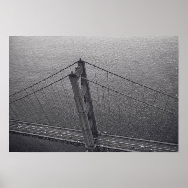 Affiche Golden Gate Bridge en noir et blanc (Devant)