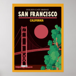 Affiche Golden gate bridge la nuit