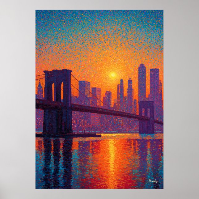 Affiche Golden Gate Bridge Pointillism San Francisco  (Devant)