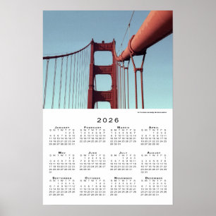 Affiche Golden Gate Bridge San Francisco 2026 Calendrier