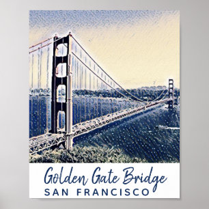 Affiche Golden Gate Bridge San Francisco Watercolor Art