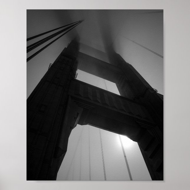 Affiche Golden Gate Bridge Tower in Fog - San Francisco (Devant)
