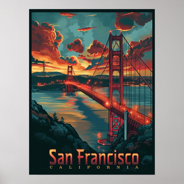 Affiche Golden Gate : San Francisco Skyline (Devant)