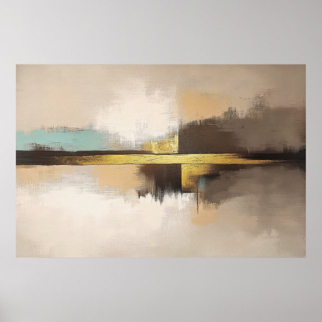 Affiche Golden Horizon – Minimalist Abstract Landscape (Devant)