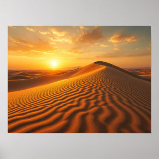 Affiche Golden Hour Desert Sand Dunes Sunset Photography