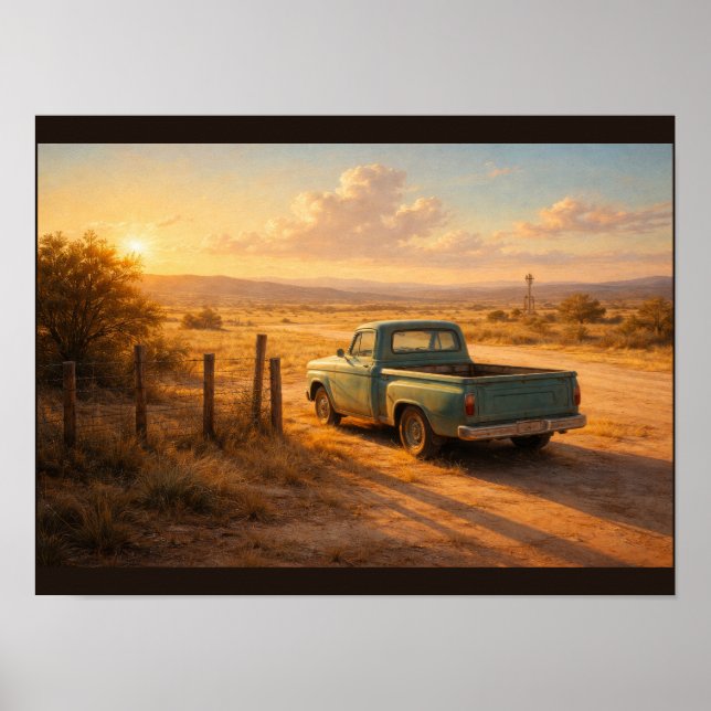 Affiche Golden hour in Texas countryside (Devant)