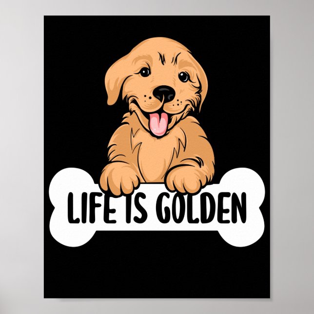 Affiche Golden Labrador Life is Golden Mom Papa (Devant)