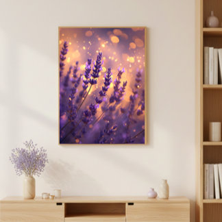 Affiche Golden Lavender Field Wall Art Print