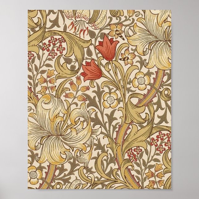 Affiche Golden Lily Version Motif 2 Par William Morris (Devant)