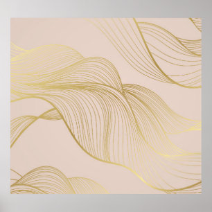 Affiche Golden Lines : Luxury Vintage Motif.
