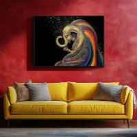 Golden Lord Ganesha Coloré Arc-en-ciel Or noir