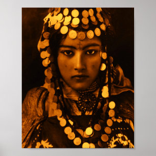 Affiche Golden Maghreb Ouled Naïl Berber Girl Femme