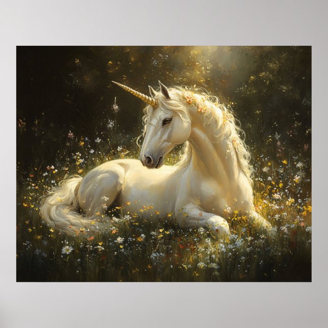 Affiche Golden Meadow Unicorn (Devant)