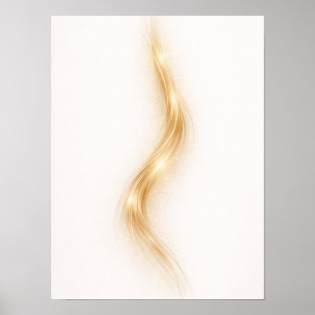 Affiche Golden Minimal Flow III Wall Art – Elegant Gold  (Devant)