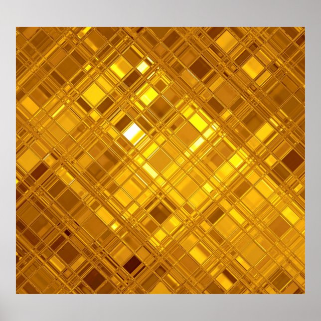 Affiche Golden Mosaic : Luxurious Gold Arrière - plan (Devant)