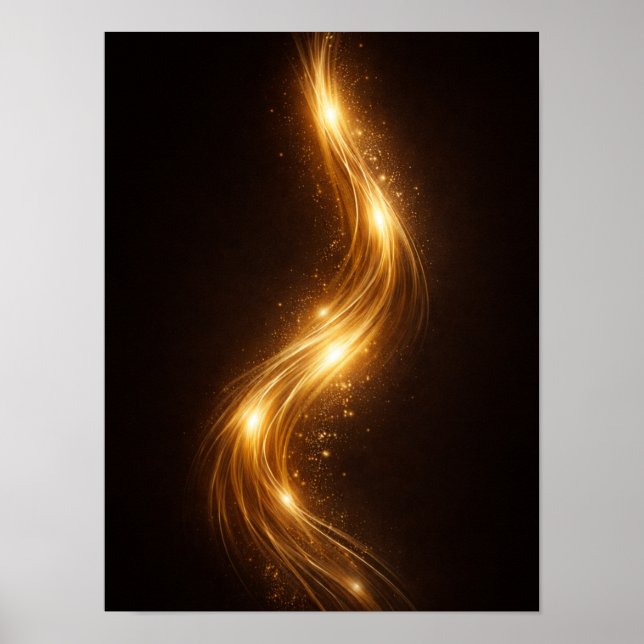 Affiche Golden Noir Abstract Wall Art – Luxury Gold (Devant)