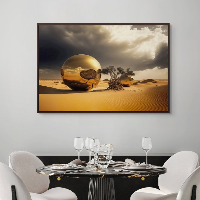 Affiche Golden Orbs in the Desert Storm (Créateur téléchargé)