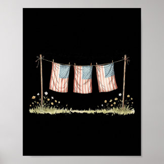 Affiche Golden Retriever 4 juillet Drapeau Américain