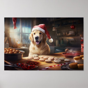Affiche Golden Retriever Christmas Cookies Festive Festive