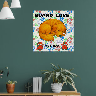 Affiche Golden Retriever, citation
