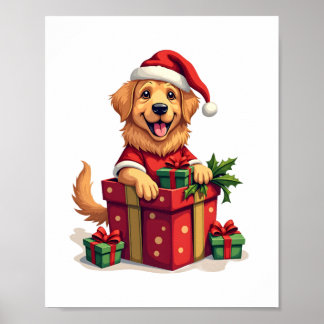Affiche Golden Retriever Gift Wrap