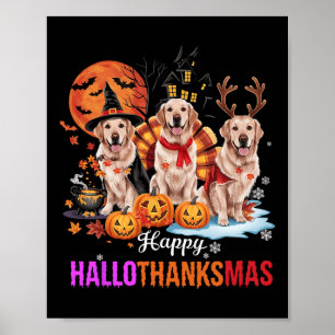 Affiche Golden Retriever Hallothanksmas Halloween Th
