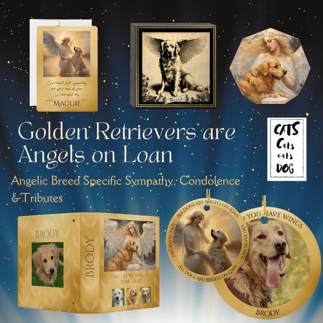 Affiche Golden Retriever in Heaven Mémorial personnalisé (Créateur téléchargé)