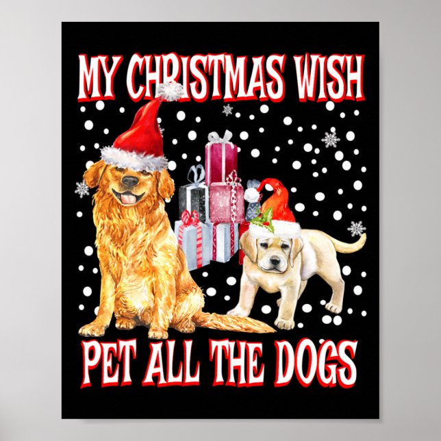 Affiche Golden Retriever My Christmas Wish Pet All The D  (Devant)