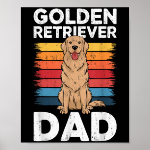 Affiche Golden Retriever Papa Chemise Hommes Papa Amoureux