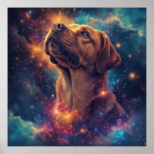 Affiche Golden Retriever par Whimsical Cosmos