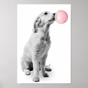 Affiche Golden Retriever Puppy Bubble Nursery Child