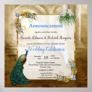 Affiche Golden Royal Peacock Temple Dreams